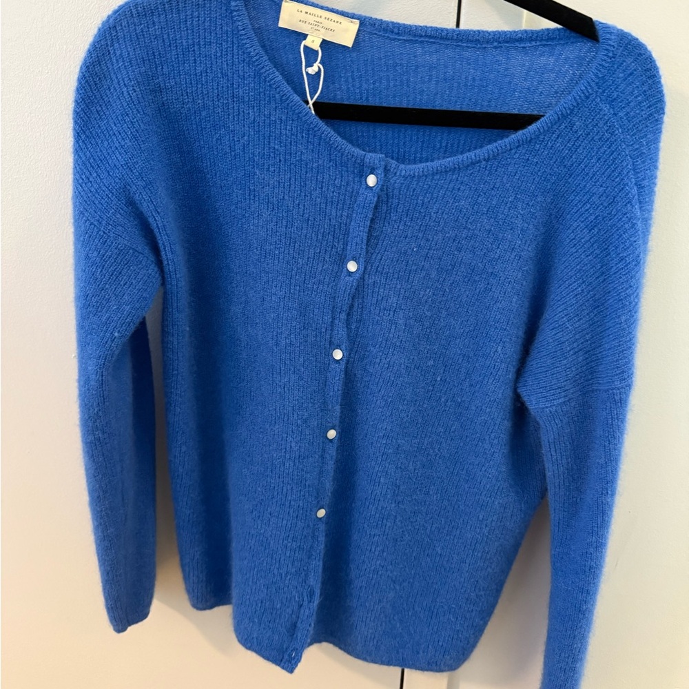 Sezane Vibrant Blue Cardigan